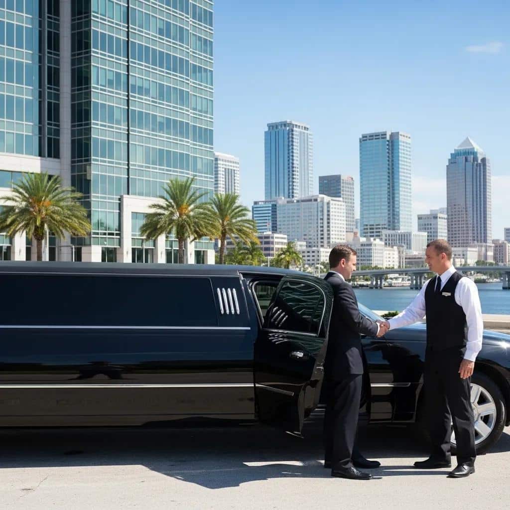 Corporate limousine service in Tampa, highlighting professionalism and sophistication