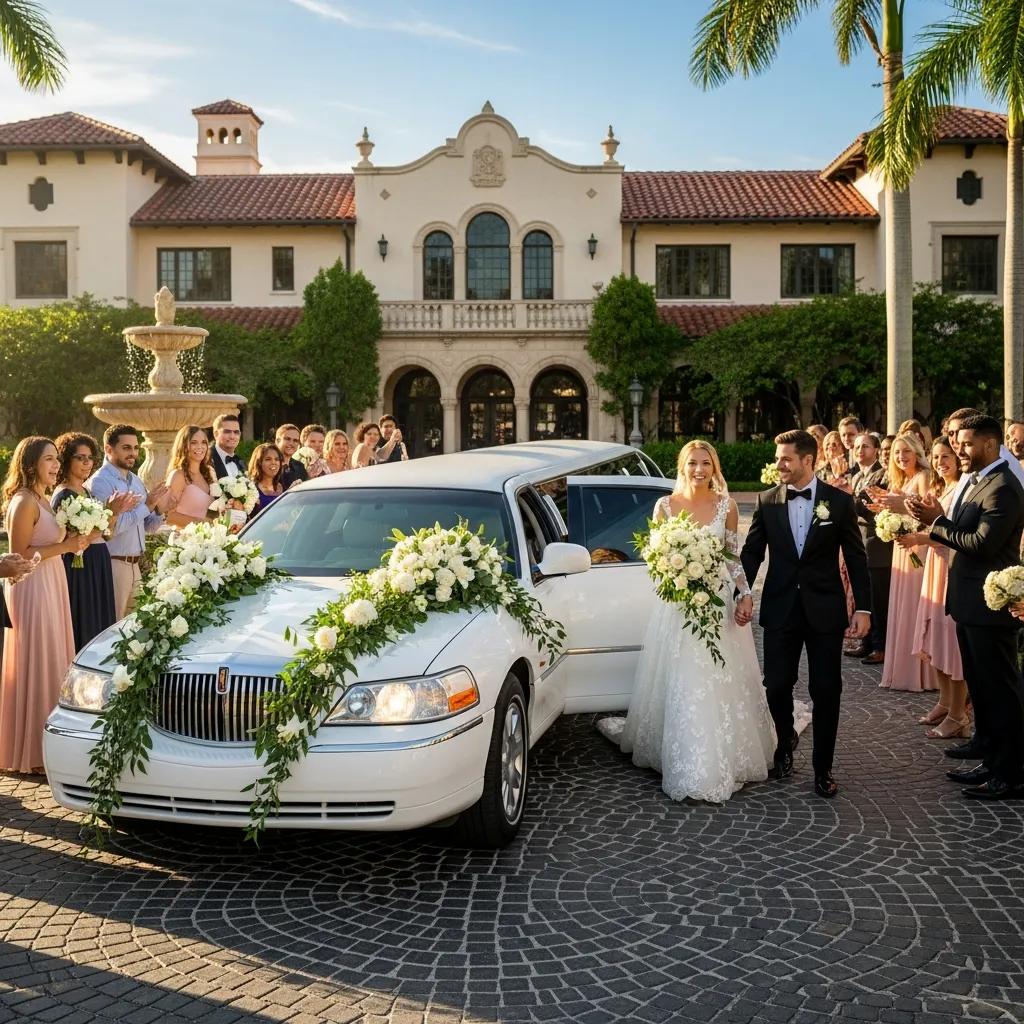 Elegant wedding limousine enhancing the special day experience in Tampa